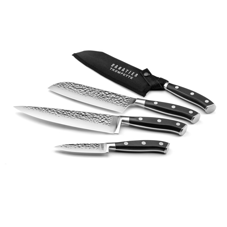 Bloc Noir 4 couteaux de cuisine en inox