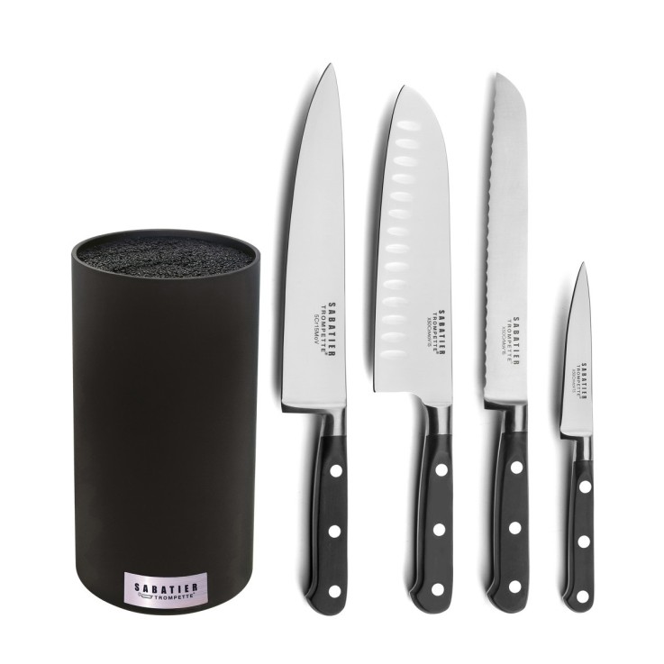 Bloc Noir 4 couteaux de cuisine Origin en inox