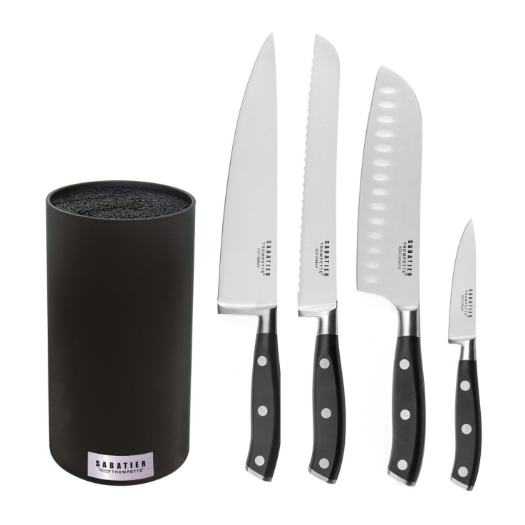Bloc Noir 4 couteaux de cuisine en inox