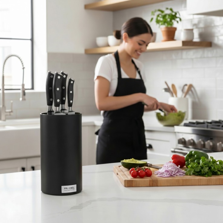 Bloc Noir 4 couteaux de cuisine en inox