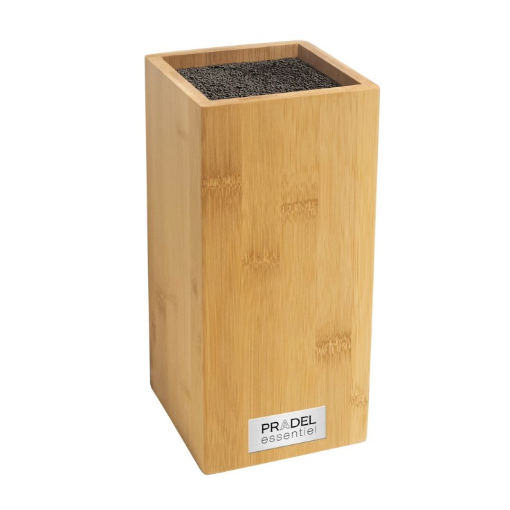 Bloc Bambou spaghettis avec 4 couteaux de cuisine en inox