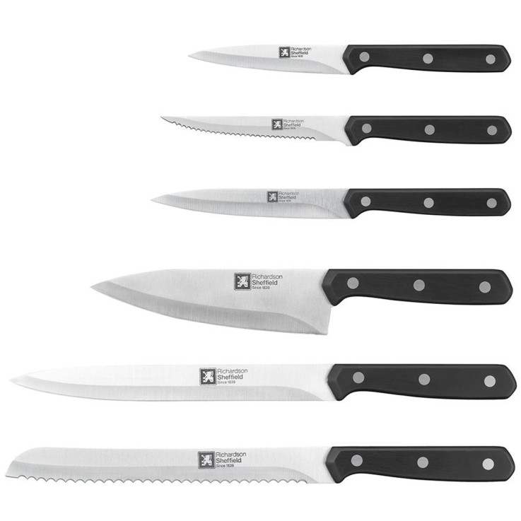 Bloc en bambou avec 6 couteaux de cuisine Cuccina en inox