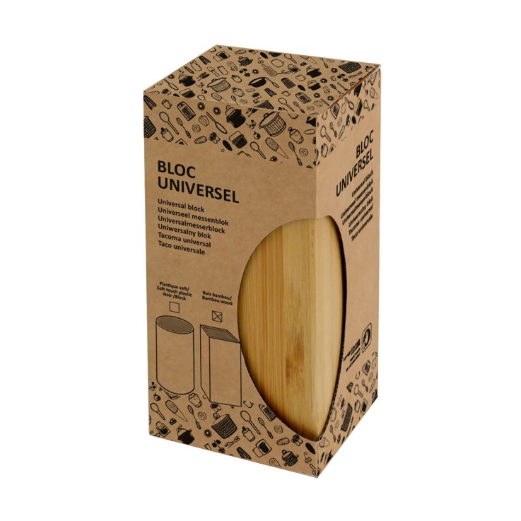 Bloc Bambou avec 4 couteaux de cuisine Essentiel en inox