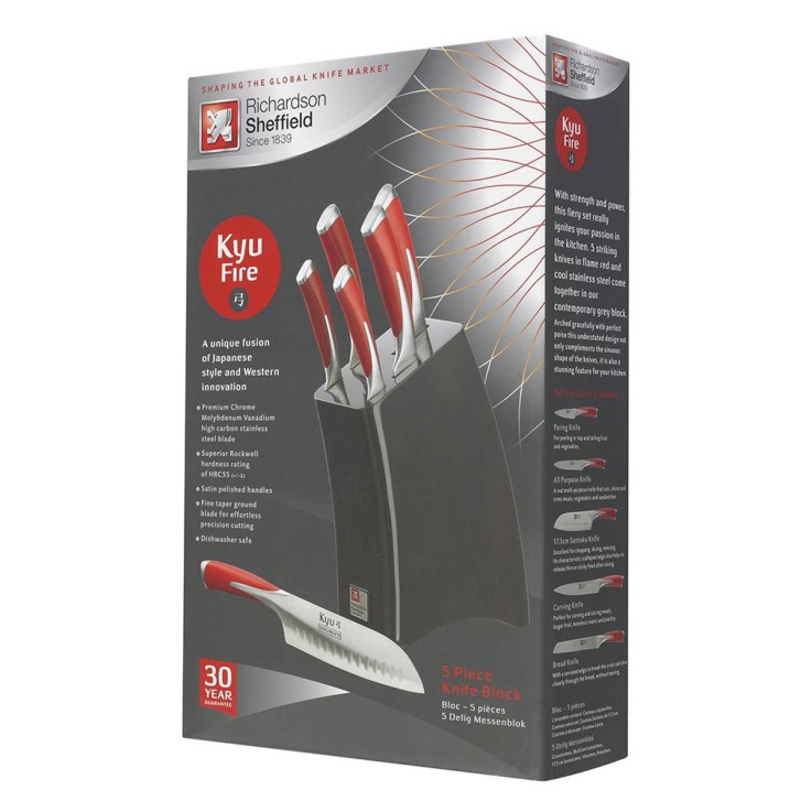Bloc 5 couteaux de cuisine en inox