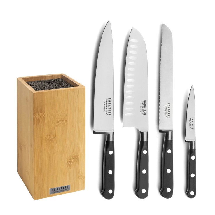 Bloc Bambou 4 couteaux de cuisine Origin en inox