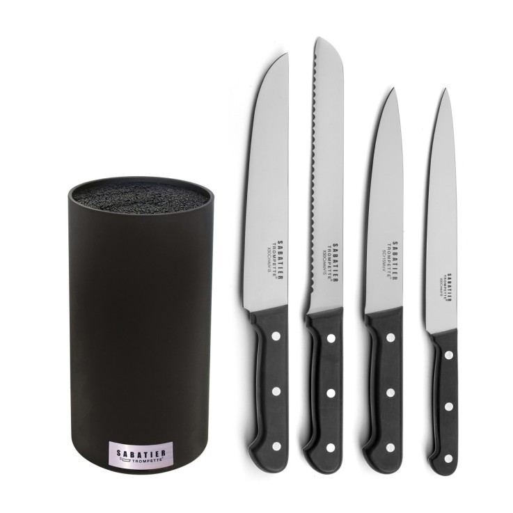 Bloc Noir 4 couteaux de cuisine Universal en inox
