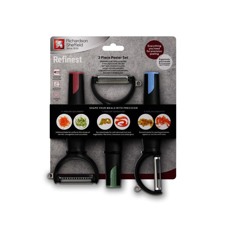 Set de 3 éplucheurs en inox