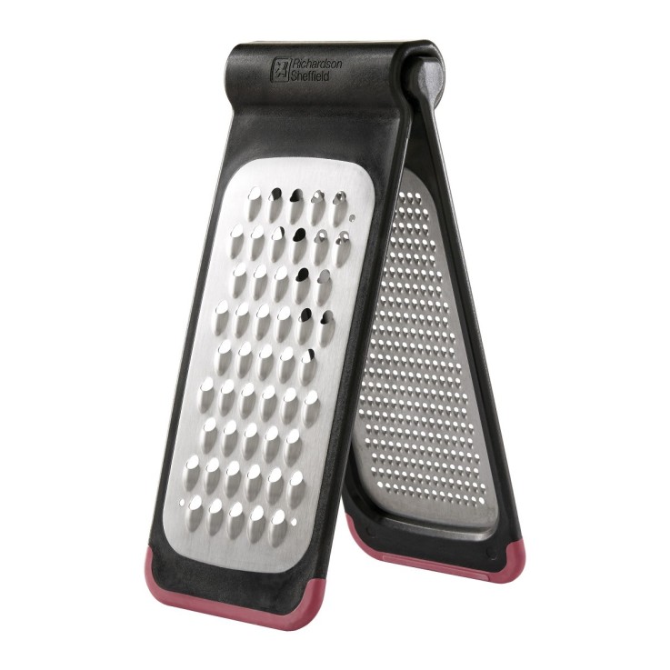 Râpe pliable 2 faces fine et épaisse avec couvercle de protection en inox