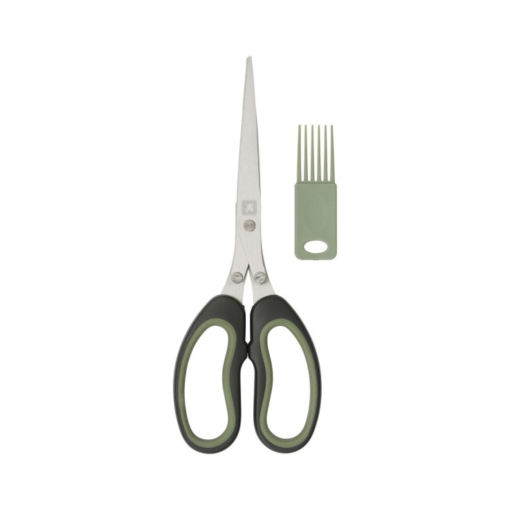 Ciseaux à herbes aromatiques en inox avec peigne de nettoyage