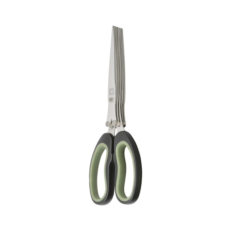 Ciseaux à herbes aromatiques en inox avec peigne de nettoyage