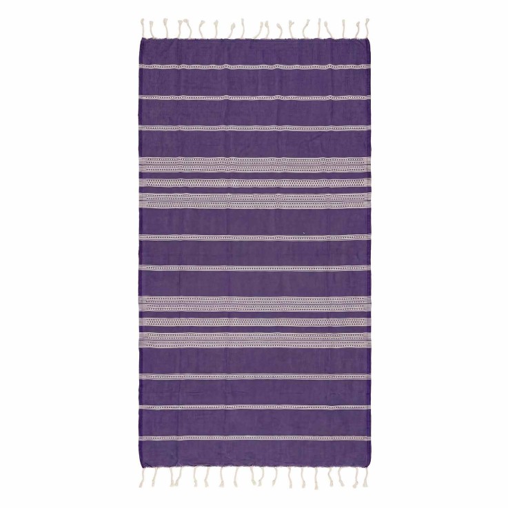 Traditionnelle fouta en coton recyclé anti-sable 1mx2m Djerba