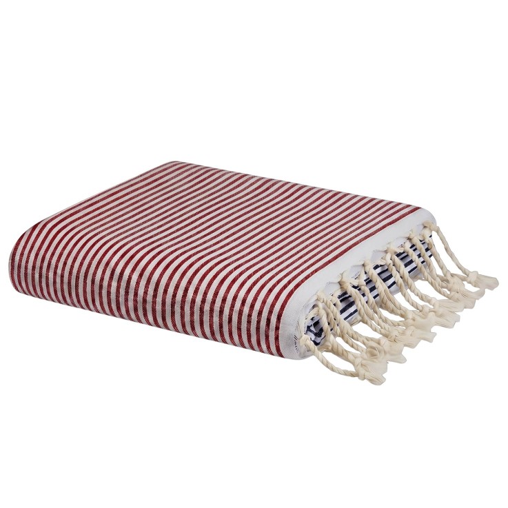 Fouta de plage en coton recyclé anti-sable 1x2m Porquerolles