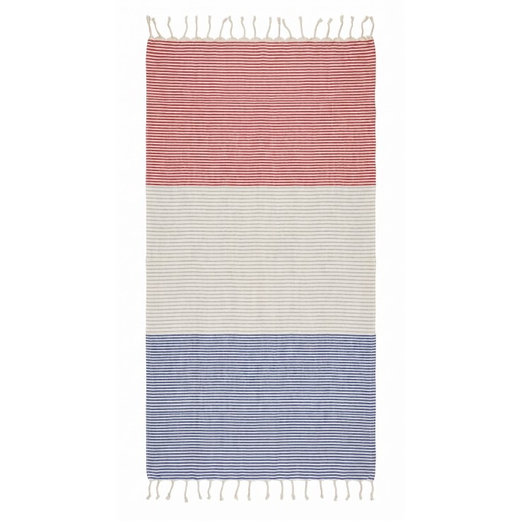 Fouta de plage en coton recyclé anti-sable 1x2m Porquerolles