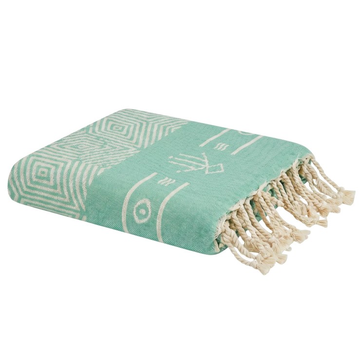 Fouta de plage réversible en coton recyclé 1x2 m Tenerife