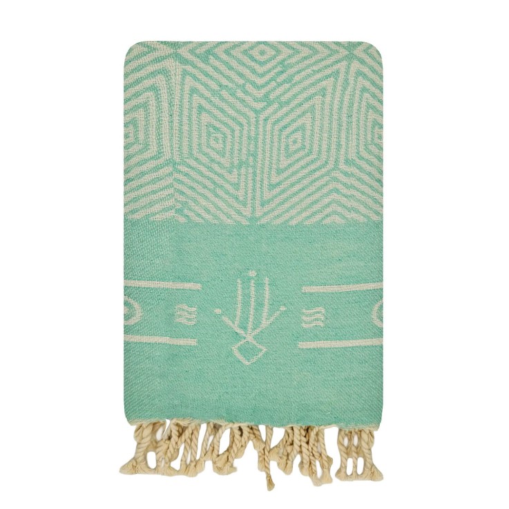 Fouta de plage réversible en coton recyclé 1x2 m Tenerife