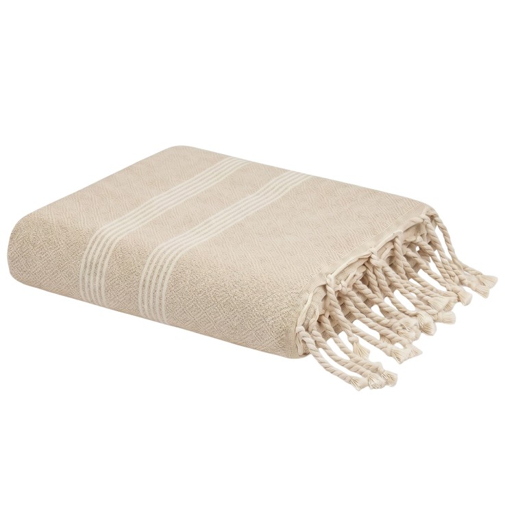 Fouta de luxe jacquard diamant en coton recyclé 1mx2m Sicile