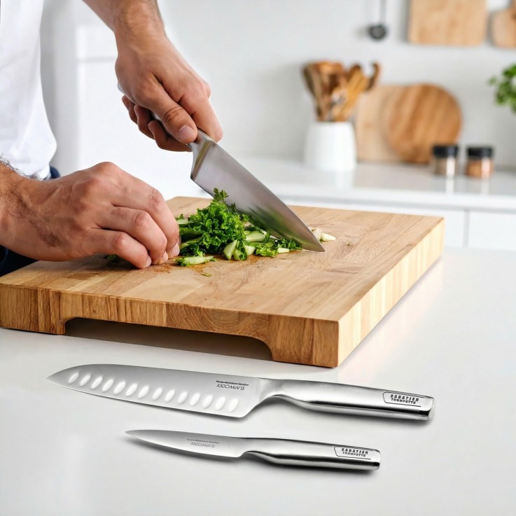 Coffret magnet avec 3 couteaux de cuisine Asean en inox