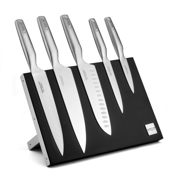 Bloc magnétique 5 couteaux de cuisine gamme Asean en inox