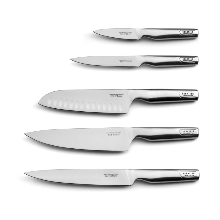 Bloc magnétique 5 couteaux de cuisine gamme Asean en inox