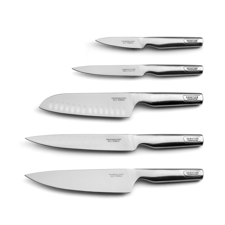 Set 5 couteaux de cuisine en inox Asean