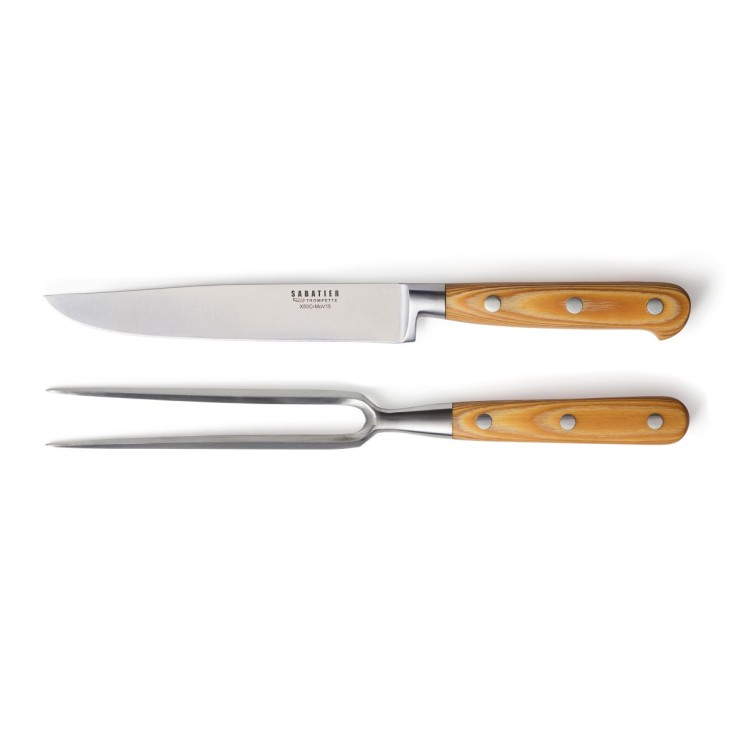 Couteau et fourchette à découper en inox Essentiel