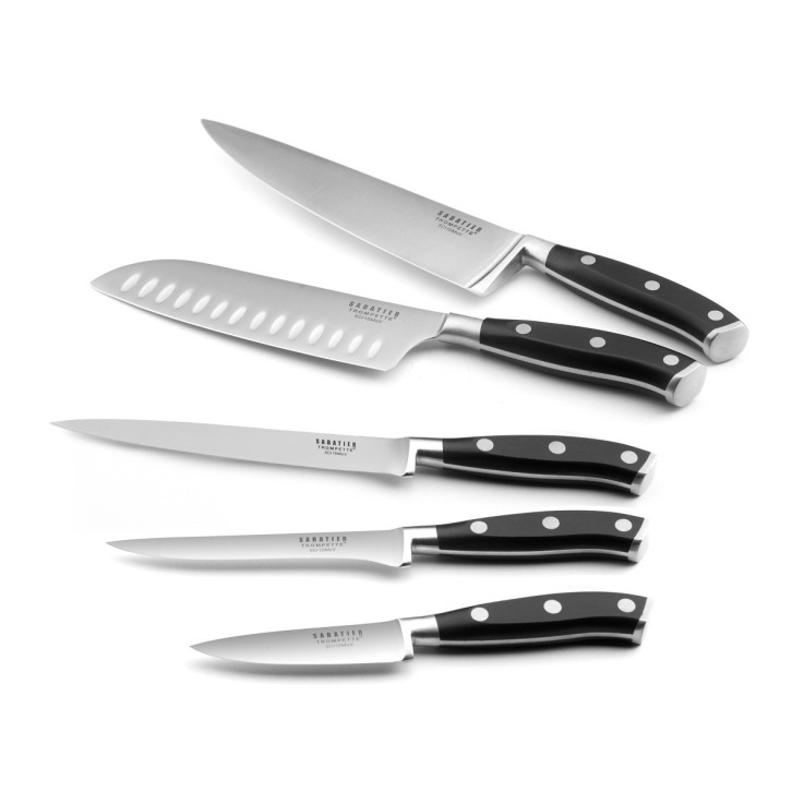 Bloc magnétique 5 couteaux de cuisine en inox gamme Vulcano