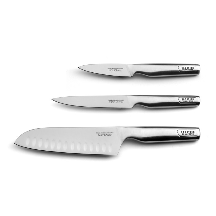 Set 3 couteaux de cuisine en inox Asean