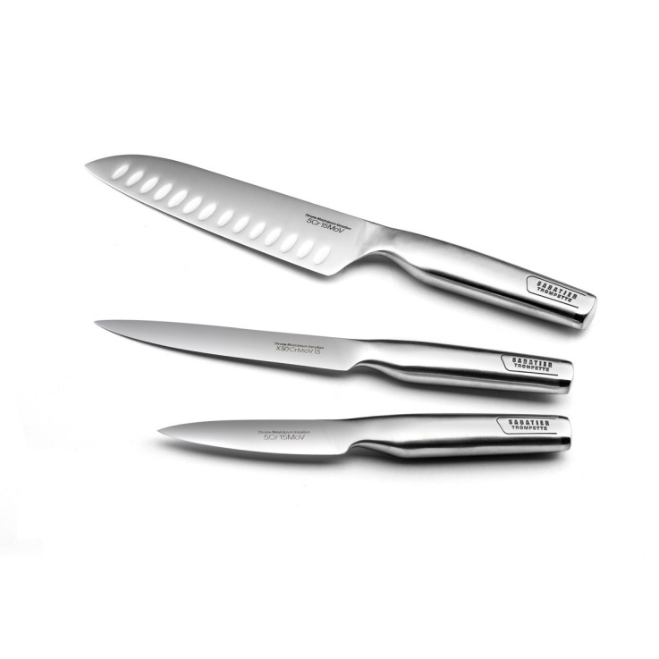 Set 3 couteaux de cuisine en inox Asean