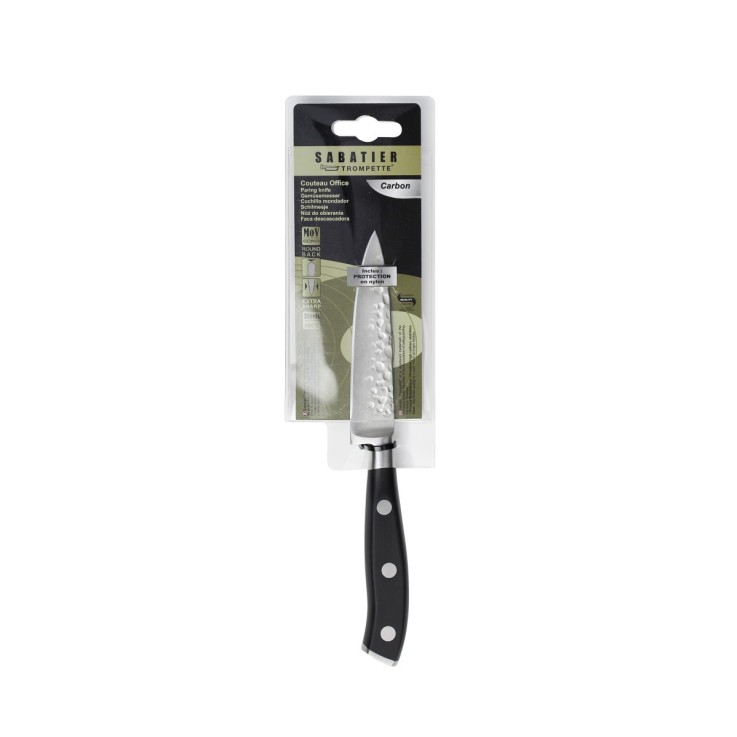 Couteau d'office 9 cm martelé avec protection de lame