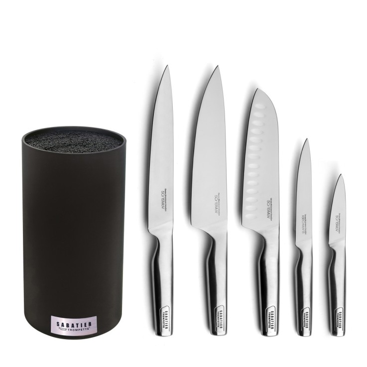 Bloc spaghetti 5 couteaux de cuisine en inox gamme Asean