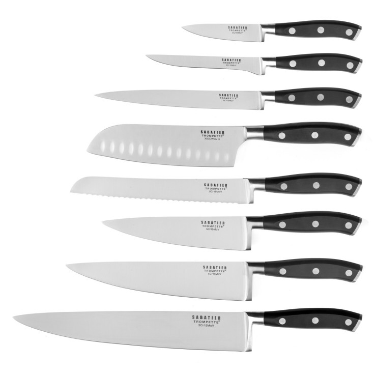 Set 8 couteaux de cuisine en inox Vulcano