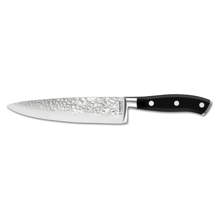 Couteau de chef 16 cm martelé en inox avec protection de lame Carbon