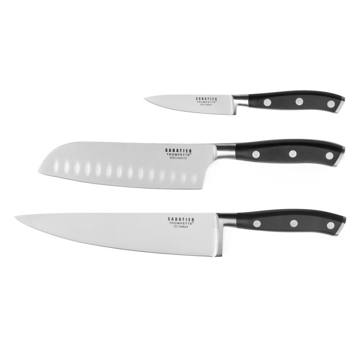 Coffret magnet avec 3 couteaux de cuisine en inox Vulcano