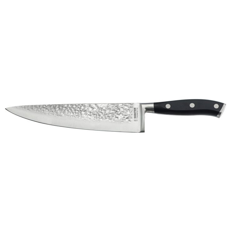 Couteau de chef 20cm martelé en inox avec protection de lame Carbon