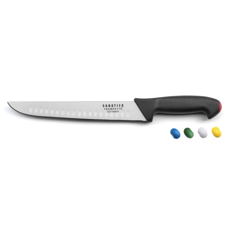 Couteau de boucher avec alvéole 25cm en inox Pro Tech
