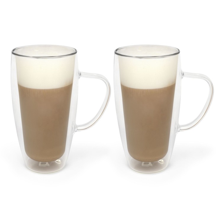 Lot de 2 verres double paroi Cappuccino/Latte Macchiato, 400 ml