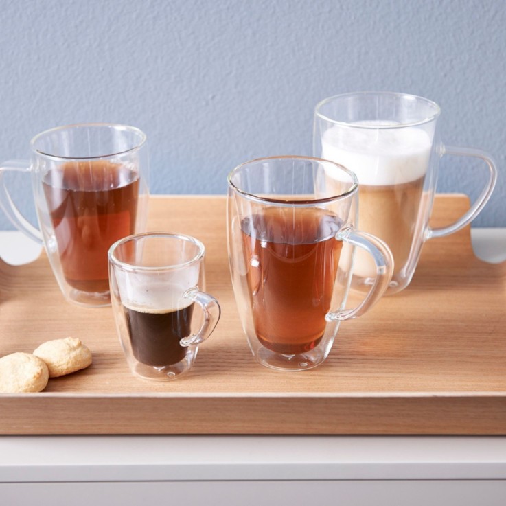 Lot de 2 verres double paroi Cappuccino/Latte Macchiato, 400 ml