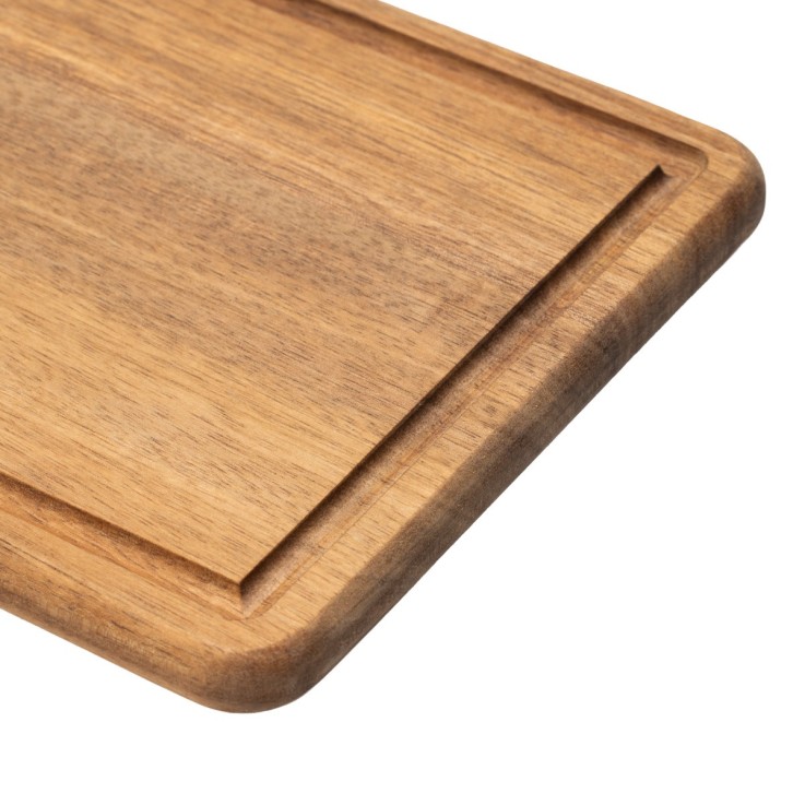 Planche à découper rectangulaire 37.5 x 17 x 1.5 cm avec poignées et rigole