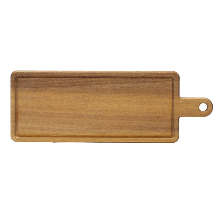 Planche à découper rectangulaire 48 x 17 x 1.5 cm avec rigole et poignée