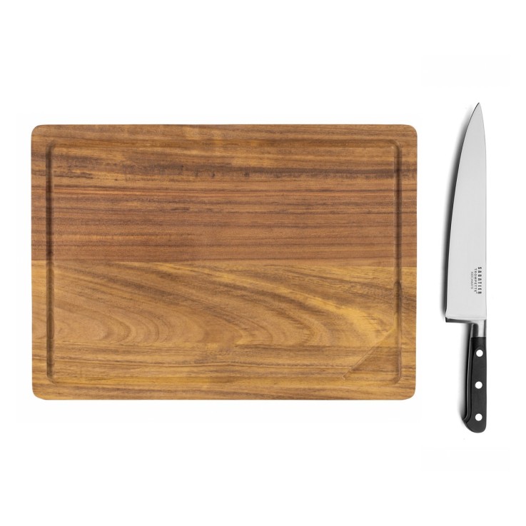 Planche à découper 39x28x1.5cm et Couteau de chef 25cm