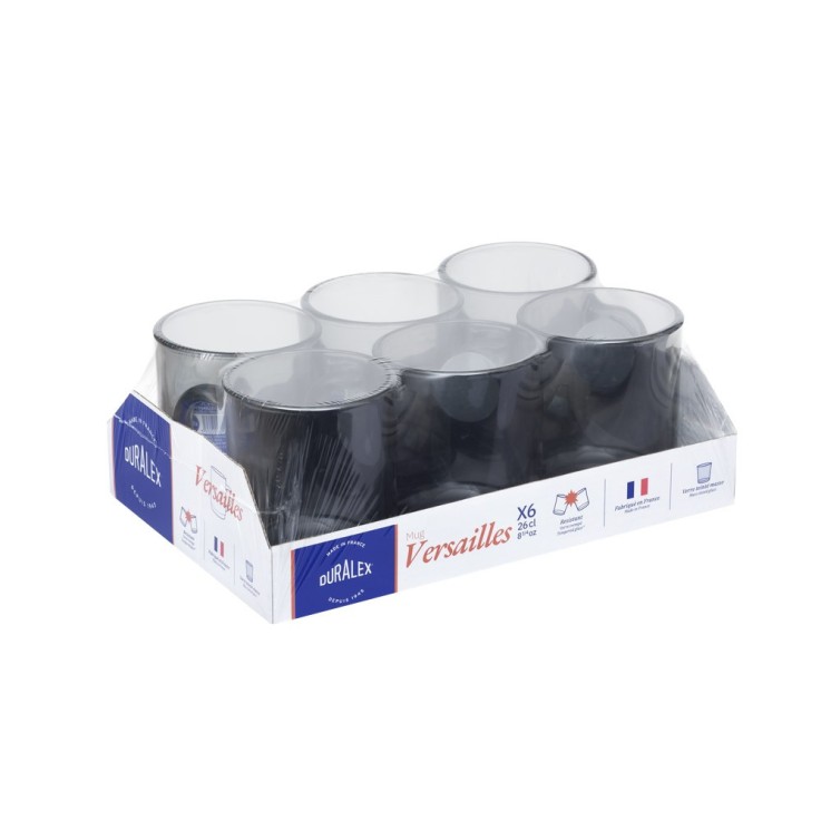 Mug Versailles Lys gris 26 cl (lot de 6) en verre