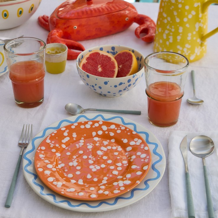 Assiette Dessert/Salade Mandarine Rafaela en grès