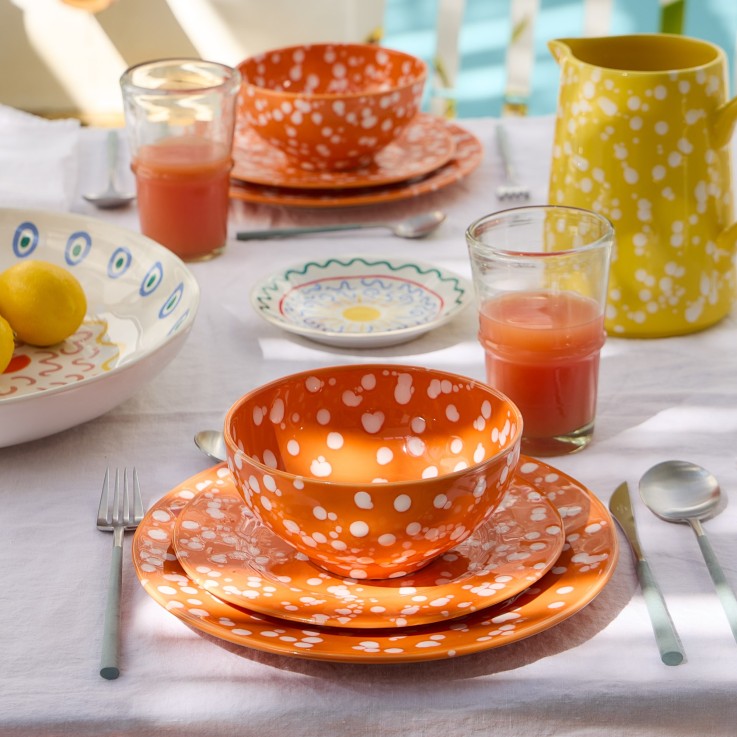 Assiette Dessert/Salade Mandarine Rafaela en grès