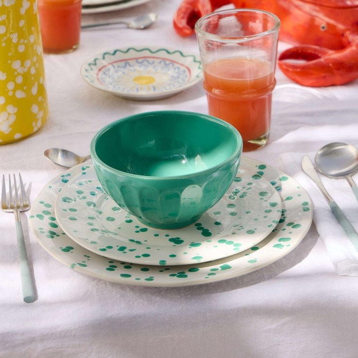 Assiette à Dîner Vert Rafaela en grès