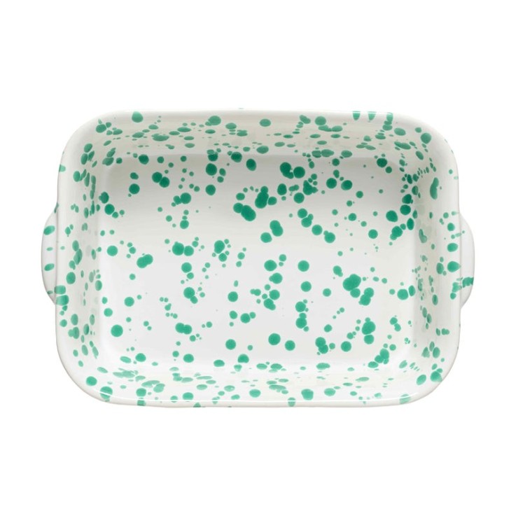 Plat à Four Rectangulaire Vert Rafaela en grès