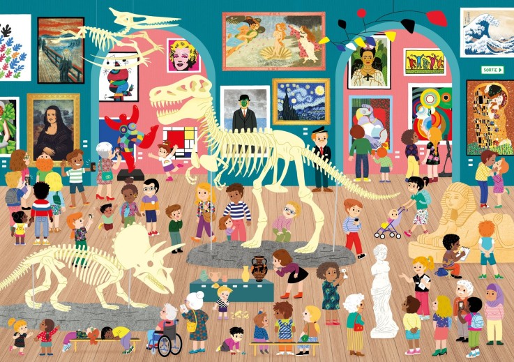 Puzzle enfant 50 pièces Visite au Musée