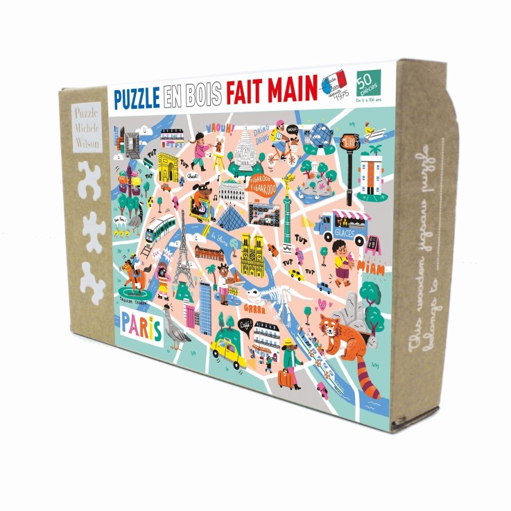Puzzle en bois 50 pièces Balade à Paris