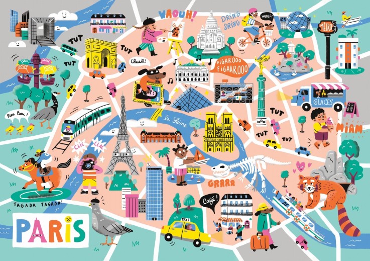 Puzzle en bois 50 pièces Balade à Paris