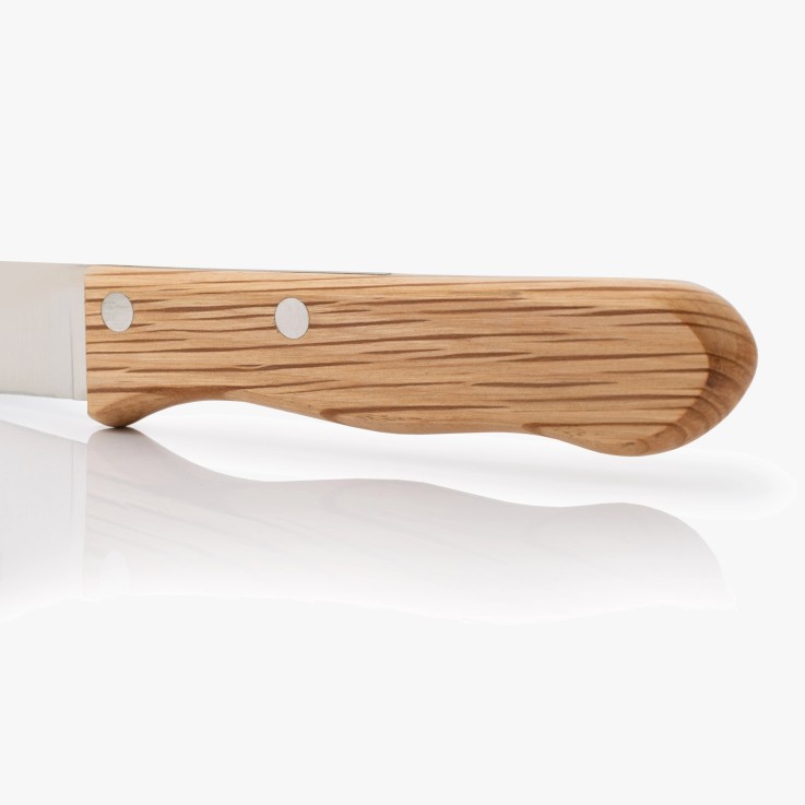 Couteau à steak en bois de chêne Acier inoxydable (inox) lame 12,5 cm