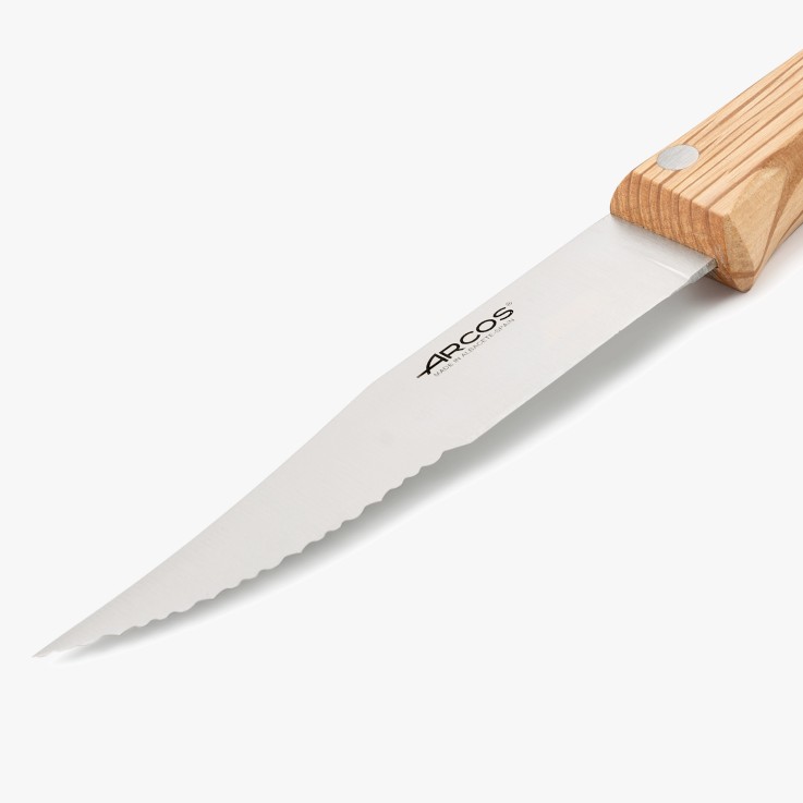 Couteau à steak en bois de chêne Acier inoxydable (inox) lame 12,5 cm